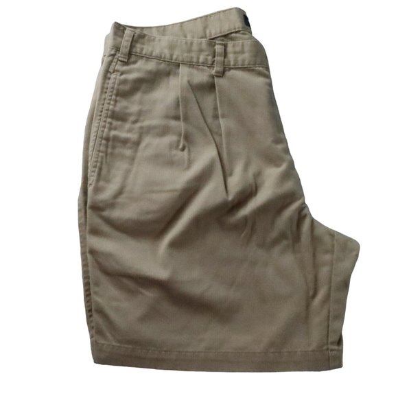 DOCKERS Shorts Men's Pleated Khakis Slash Pockets Button Brown 38 - Picture 3 of 11
